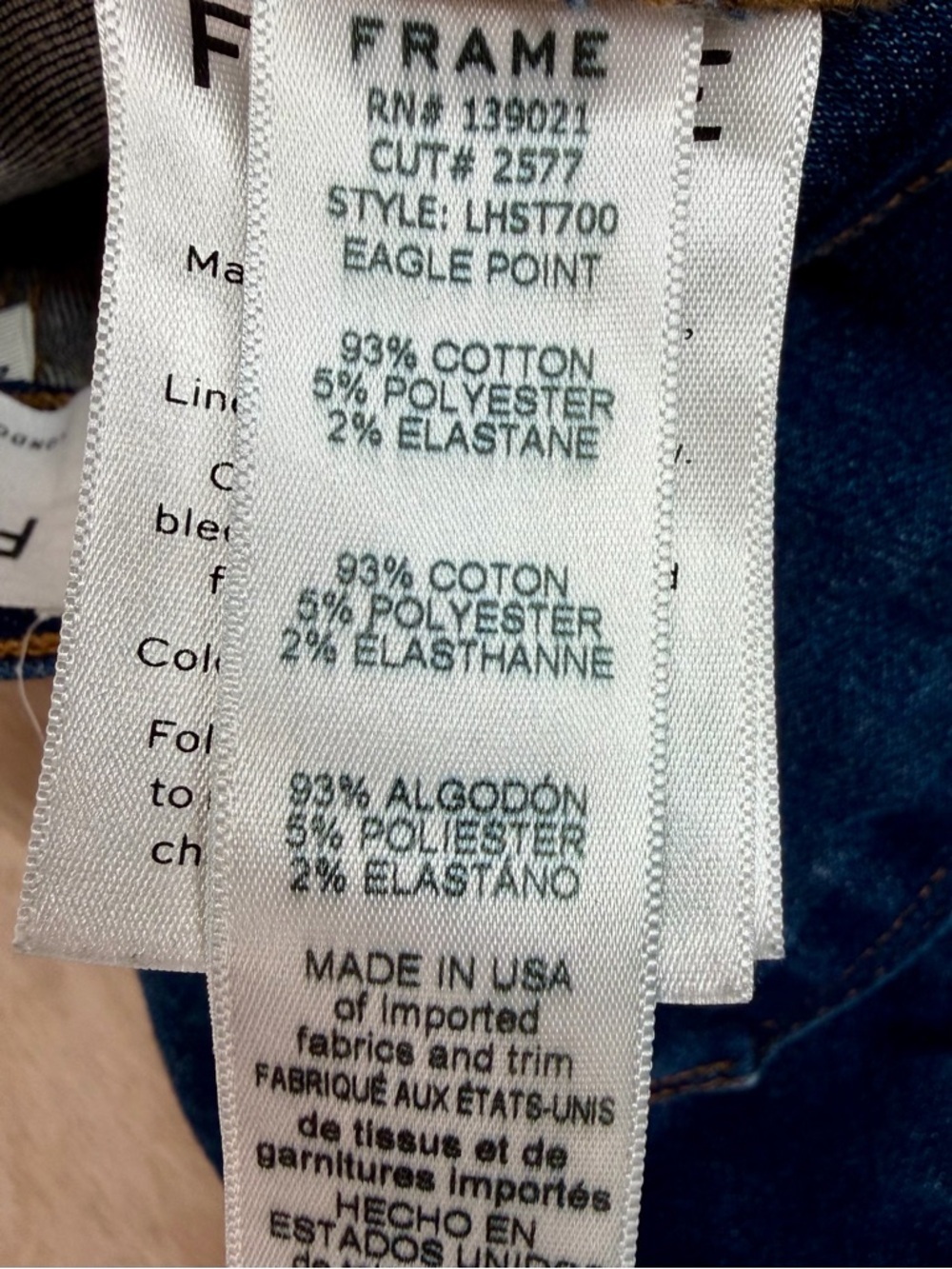 FRAME Le High Straight Jeans in Eagle Point Wash Size 25 - Picture 7 of 11